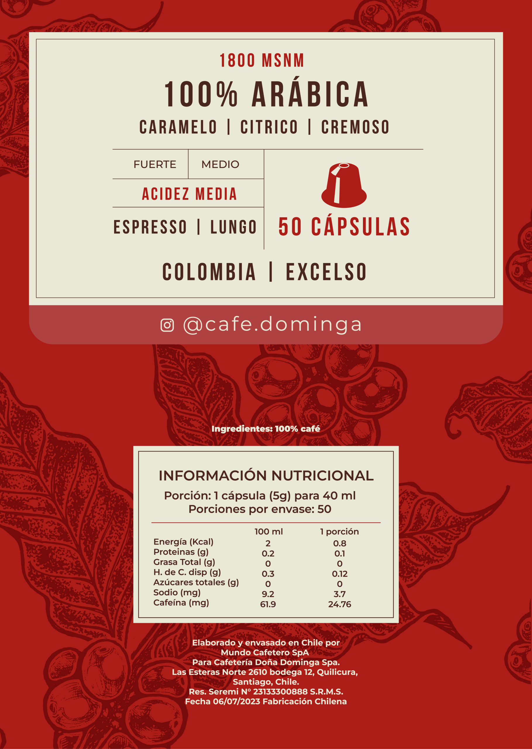 Cápsulas de Café Colombia (Pack x50) – Compatibles con Nespresso®