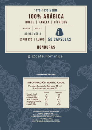 Cápsulas de Café Honduras (Pack x50) – Compatibles con Nespresso®