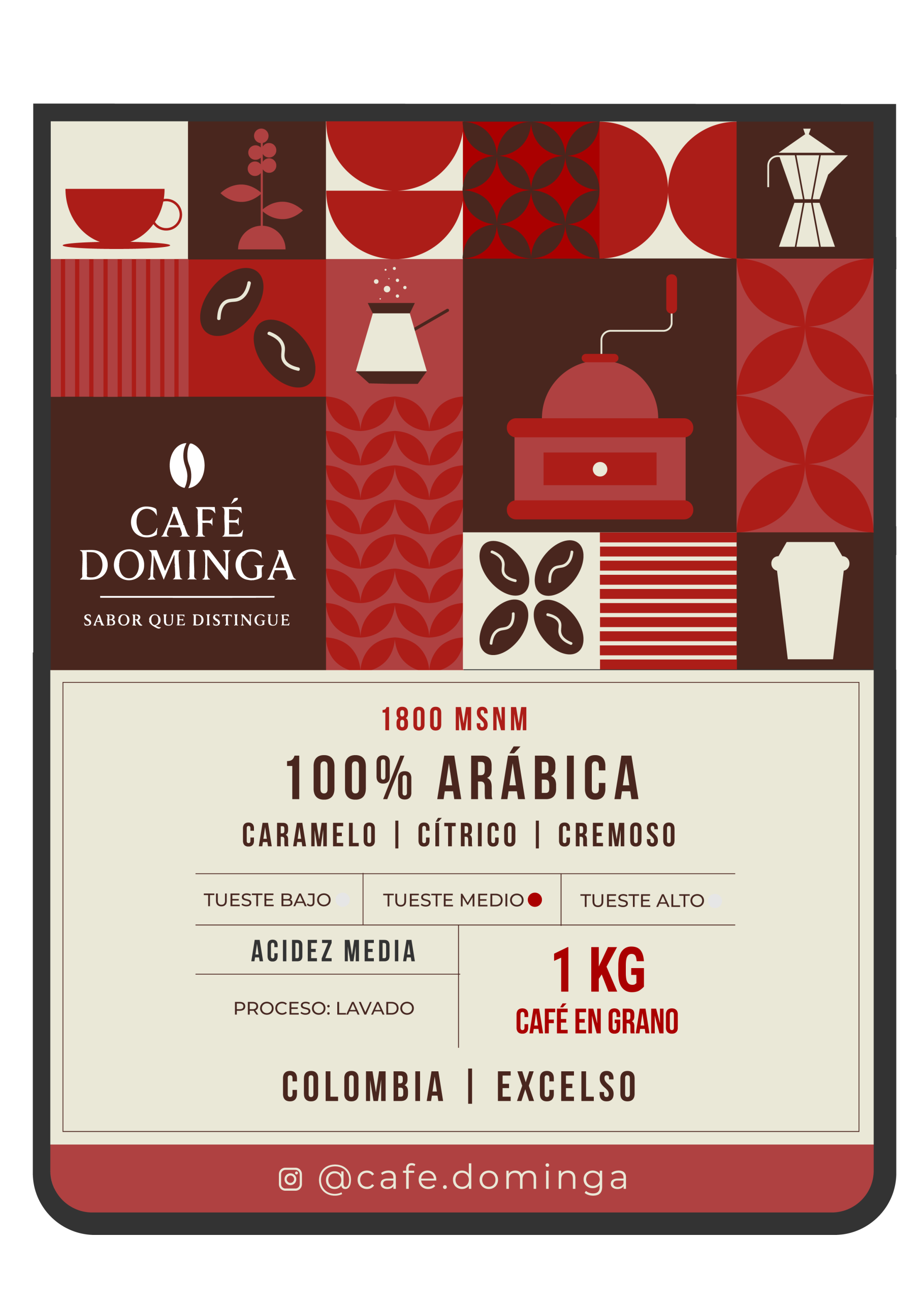 DOMIGA-GRANO-02_1KG Café en Grano Colombia 1 Kg – 100% Arábico